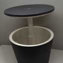 Keter Modern Cool Bar Outdoor Patio Furniture and Hot Tub Side Table with 7.5 Gallon Beer and Wine Cooler, Dark Grey