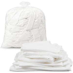 Teecyhooo 1 lb White T-Shirt Bag of Rags Cleaning Cloths Cotton Blend Shop Rags Lint Free Cloth for Staining Wood Oil Grease Paint Kitchen Auto Cleaning