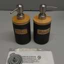 Kitchen Soap Dispenser Set, Ceramic Hand and Dish Soap Dispenser for Bathroom, Includes Instant Dry Tray, Collapsible Funnel, 15 Oz, Black