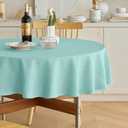 Decorelia Waterproof Round Tablecloth for Round Dining Table, Decorative Rustic Soft Wipeable Table Cloths Cover Indoor Outdoor Use for Holiday,Wedding, Kitchen (70 Inch,Round (4-6 Seats),Aqua)