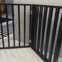 Pet Gate - 3-Panel Indoor Foldable Dog Fence for Stairs, Hallways, or Doorways - 54x24-Inch Wood Freestanding Dog Gates by PETMAKER (Black)
