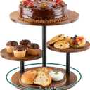 4 Tier Cupcake Tower Stand,360 Rotating Wood Cake Stand for 50 Cupcakes,Dessert Table Display Stands for Wedding Birthday Party Decoration Baby Shower Tea Party