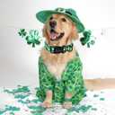 2 x ARING PET St Patrick's Day Dog Collar, Cute Green Clovers Shamrock Fairy Pet Collars with Quick Release Buckle for Puppy Small Medium Large Boy Girl Dogs-S