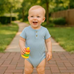 ROMPERINBOX Bamboo Onsies Baby Boy Short Sleeve 2 Pack Baby Bodysuit for Newborn Infant 6-9 Months, Viscose from Bamboo