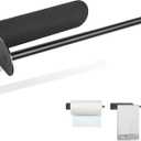 Kitchen Magnetic Stainless Steel Paper Towel Holder for Refrigerator, Grill, Toolbox (Magnetic-30cm-Black-B) (12inch)