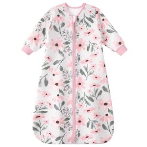 Yoofoss Baby Sleep Sack 12-18 Months 1.0 Tog Long Sleeve Sleep Sack Organic Cotton Wearable Blanket for Toddlers 2-Way Zipper Quilted Sleeping Sacks(Large)