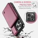 Vinich for iPhone 16 Pro Wallet Case with Card Holder, RFID Blocking Credit Slots Kickstand Shockproof Phone Cover Fit for iPhone 16 Pro 6.3" Wine Red