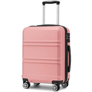 Kono 20'' Carry on Luggage with Spinner Wheel TSA Lock, Lightweight PC+ABS Hardside Luggage Small Carry on Suitcase Nude