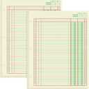 Fulmoon 2 Pack 100 Sheets Columnar Pad Accounting Ledger Paper Accounting Ledger Book Green Analysis Pad for Business, 50 Sheets/Pack, Single Page Format(2 8.5 x 11 Inch)