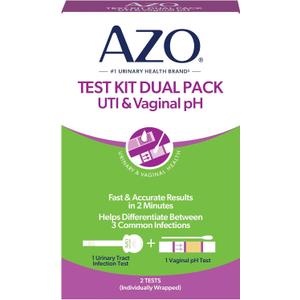 AZO Urinary Tract Infection (UTI) Test Strip + Vaginal pH Test Kit, Fast & Accurate Results, from The #1 Most Trusted Brand, FSA/HSA Eligible