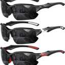 XVXV Polarized Sports Sunglasses for Men - UV Protection Half Frame Sun Glasses for Running Fishing (A02 Black+black White/Black+black Red/Black)