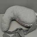 Boppy Anywhere Travel Nursing Pillow, Soft Gray, Plus Sized to Petite with Stretch Belt, Portable Nursing Pillow, Breastfeeding and Bottle-Feeding Support, Machine Washable