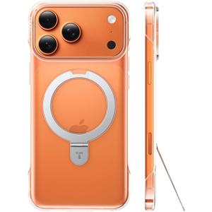 TORRAS Ostand Slim for iPhone 17 Pro Case, Stronger Magnetic Stand Fit for MagSafe, Frameless Ultra-Thin Fit, Anti-Yellowing Clear Borderless Case for iPhone 17 Pro 6.3 inch