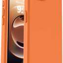 Vooii Compatible with iPhone 16e Case, Liquid Silicone Upgrade [Camera Protection] [Soft Anti-Scratch Microfiber Lining] Shockproof Phone Case for iPhone 16e 6.1 inch - Bright Orange