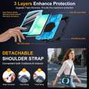 Case for Samsung Galaxy Tab A11+ Plus/A9+ 11 Inch 2025/2023,Ubearkk Case for Samsung Galaxy A9 Plus/A11+ Tablet case with Screen Protector 360 Rotating Stand Shoulder Strap Pen Holder, Black Blue