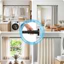 Tension Curtain Rod 41-67 Inch – Heavy Duty Curtain Rods No Drilling Adjustable Window Treatment Rod for Window Patio, Easy Installation, Rust Resistant, 1.26" Diameter, Black