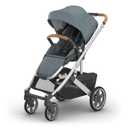UPPAbaby Cruz V3 Stroller - from Birth + Car Seat Compatible - Full-Size, Reversible Seat - Infant Insert, Bug and Rain Shields Included - Callum (Stone Blue/Silver Frame/Sand Leather)