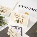 FYSUIMU 50 Pack Baby Shower Thank You Cards Green Baby Cloth Mallard Duck Note Cards with Envelopes Stickers Boxed Greeting Blank Card for Boy Birthday Supplies