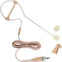 Concealed Single Earhook Headset Microphone Compatible with Sennheiser Wireless Bodypack Transmitter, Omnidirectional Condenser Mic with Windscreen, Ideal for Lectures, Singing 3.5mm Lock Plug