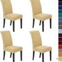 Howhic Stretch Chair Covers for Dining Room Set of 4, Removable Washable Dining Room Chair Covers, Dining Chair Slipcovers Seat Protector, Great Decoration for Home and Banquet (Champagne, 4 Pack)