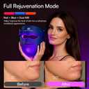 INIA Glow 4D Wireless Red Light Therapy Mask for face Dual NIR, 320 LEDs, 4 Modes, Under-Eye Cooling, Cordless & Rechargeable LED Face Mask for Home & Travel, Skincare Gifts for Women Mom Wife, Blue
