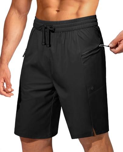 FOGFIRE Mens Swim Trunks Board Shorts Bathing Suit Swimwear with Zipper Pockets No Liner Quick Dry for Beach Swimming Black X-Large