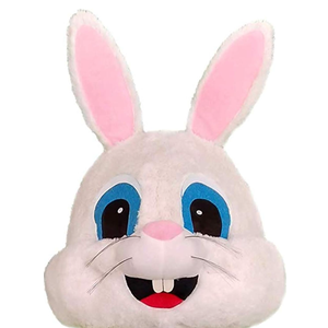 Bunny Mascot Head Costume Rabbit Animal Head Mask Cosplay Dress Halloween Party Suit