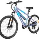 Electric Bike for Adults,36V Built-in Invisible Removable Battery,350W Brushless Motor(Peak 450W) Electric Mountain Bike,26" Tires&Front Fork Suspension,UL Certified 7-Speed (Standard & Blue)
