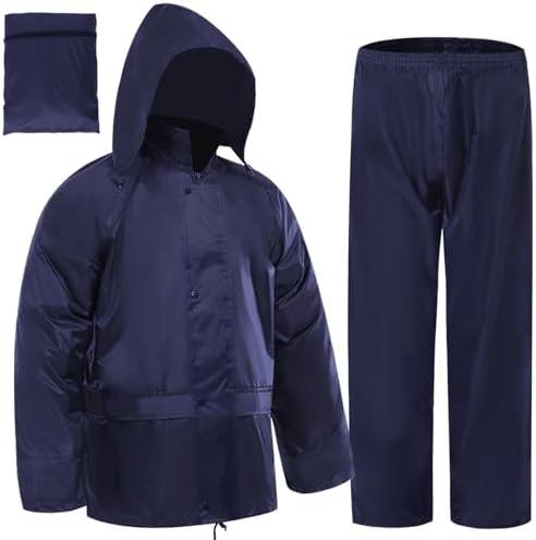 RainRider Rain Jacket Pants Suits for Men Women Waterproof Lightweight Rain Gear Workwear, 3X-L