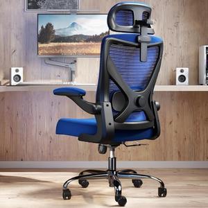 Ergalithic Ergonomic Office Chair - X-Shaped Computer Desk Chair Comfy, Gaming Chair, Office Chair with Lumbar Support, Mesh Office Chairs with Headrests, Desk Chair for Long Hours (Black Blue)
