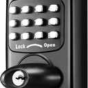 Bravex Keyless Deadbolt Keypad Entry Door Lock Zinc Alloy Sabbath Lock 100% Mechanical Shabbos Lock- No Risk of Low Power, Black