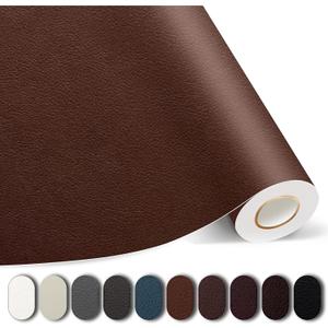 Kangshoon Leather Repair Patches, 35X79 Inch Self-Adhesive Leather Repair Tape, Stretch Vinyl Repair Kit for Couch Furniture Sofas Car Seats (Brown, 35X79 Inch)