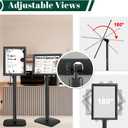 Heavy Duty Pedestal Sign Holder for Display, 8.5 x 11 inches Adjustable Floor Standing Sign Holder with Weighted Base , Vertical and Horizontal View Sign Stand for Indoor/Outdoor AdvertisingBlack