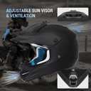Youth Dirt Bike Helmet DOT Certified - Full Face Motorcycle Helmet for Off-Road, ATV, Street Riding, Includes Adjustable Goggles & Protective Gloves, BLACK, Medium