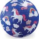 Crocodile Creek Playground Ball - Durable Rubber Ball for Kids Ages 3 and Up - Bouncy Inflatable Ball for Kickball, Indoor Games, and Outdoor Sports - PVC-Free - Unicorns - 5-inch Diameter