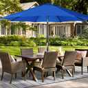 Blissun 9ft Patio Umbrella Replacement Canopy, Market Outdoor Table Umbrella Top for 8 Ribs (Royal Blue)