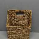 Set of 2 Hanging Storage Basket, Wicker Water Hyacinth Wall Hanging Basket with Handle for Mails, Files, Books, Plants or Accessories, Wall-Mounted Organizer for Bedroom, Kitchen, Office