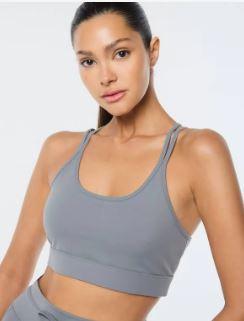 RUNNING GIRL Sports Bras for Women, Medium-High Impact Running Strappy Sports Bra with Removable Pads XL