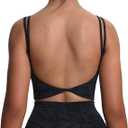 Aoxjox Women's Workout Sports Bras Fitness Yoga Crop Tank Twist Back Cami (Cloud Black) XS