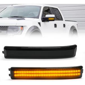 NEIFILES LED Side Mirror Turn Signal Light Compatible with Ford F150 2009-2014,Raptor 2010 2011 2012 2013 2014 Mirror Side Marker Lights Smoked Lens Amber Light