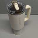 STANLEY Quencher ProTour Flip Straw Tumbler with Leakproof Lid,  Built-In Straw & Handle | Cupholder Compatible for Travel | Insulated Stainless Steel Cup | BPA-Free (40 Ounces, Cream)