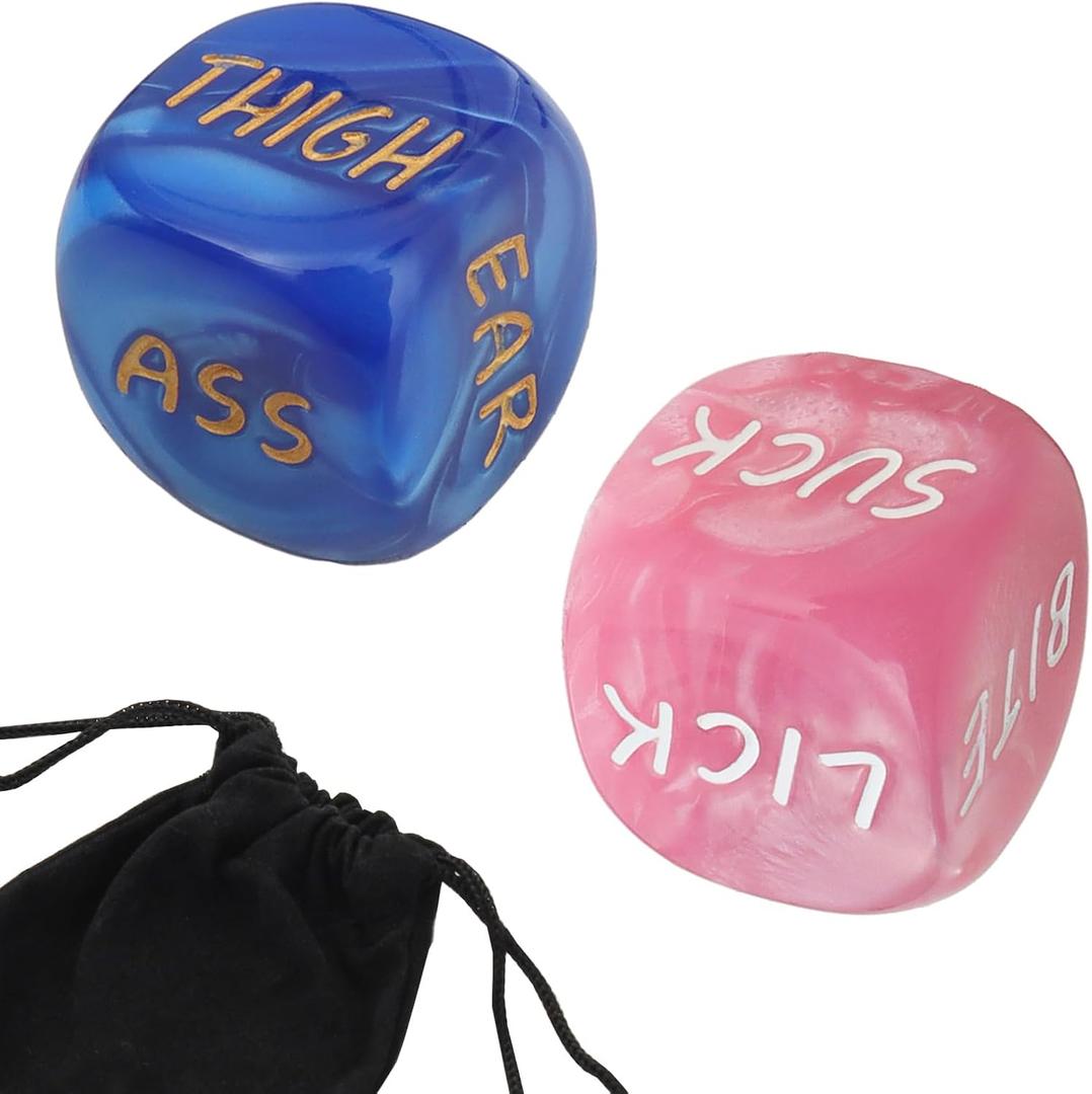 10 x Romantic Naughty Dice Set for Adults Couple Funny Dice Couples Game for Anniversary Valentines Wedding Gift,Couple Game Choices,36 Ways to Play (Pink+Blue)
