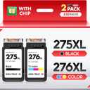 275XL 276 XL Ink Cartridges for Canon Ink 275 and 276 for Canon PG-275 CL-276 Ink Cartridges Compatible for PIXMA TR4720 TS3522 TR4722 TS3500 TS3520 Printers (1 Black, 1 Tricolor)