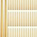 Funtery 48 Pcs Flameless LED Taper Candles Battery Operated Candles Bulk Realistic LED Candlesticks Flickering for Wedding Church Graduation Party Home Decor(Gold, Classic Style)