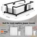 Bathroom Napkin Holder Bathroom Paper Towel Holder Bathroom Guest Towel Holder Tray for Bathroom Napkin Holder Guest Towels Disposable, Bathroom, Kitchen Dinning Table.Black