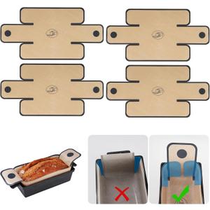 NiHome Silicone Bread Sling 1-Pack, Reusable Nonstick Loaf Pan Liners with Long Handles & Leak-Proof Corners, Silicone Sourdough Liner for 9x5, 9.5x5, 10x5 Inch Loaf Pans, Dishwasher Safe (Brown)