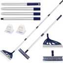 Magic Air Silicone Broom Sweeper, Multifunction Silicone Broom, Household Squeegee for Floor Cleaning, Bathroom, pet Hair, Blue Dog Brush Set (Blue)