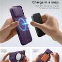 SURITCH for iPhone 16 Plus Case with Magnetic Camera Slide Cover and Adjustable Kickstand, Compatible with MagSafe, Shockproof Bumper Case Slim Protective Cover for iPhone 16 Plus 6.7 Inch,Dark Purple