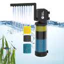 AquaMiracle Aquarium Filter for 10-40 Gallon Aquariums, Fish Tank Filters Turtle Filter Internal Power Filter 3-Stage Filtration with Aeration/Rainfall Modes