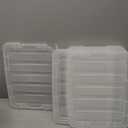 IRIS USA 32 QT Plastic Storage Box with Lid and Latches - 6 Pack - BPA-Free, See-Through Organizing Solution, Durable Nestable Stackable Containers, Secure Pull Handle - Clear